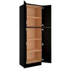 Craftsman Black Shaker Utility Cabinet 30"W x 96"H Madison - RTA Cabinet Company