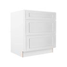 Craftsman White Shaker Drawer Base Cabinet 30" Madison - RTA Cabinet Company