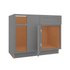 Grey Shaker Elite Blind Base Corner Cabinet 42" Left Madison - RTA Cabinet Company