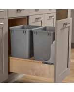 Soft Closing Door Mounting Pull-Out Double 35 Quart Can Waste Container - Lids not available - Fits Best in B18, B18FHD or B21 Madison - RTA Cabinet Company