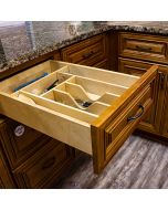 Cut-To-Size Wood Cutlery Tray Insert - Fits Best in B15, DB15-3 B18, or DB18-3 Madison - RTA Cabinet Company
