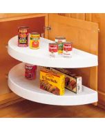 White Blind Corner Half-Moon 2 Shelf (Pivot and Slide) - Fits Best in BLB42/45  Madison - RTA Cabinet Company