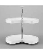 28" Polymer Kidney Shaped Lazy Susan, White Turntable 2-Shelf Set  Madison - RTA Cabinet Company