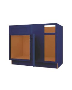 Navy Blue Shaker Blind Base Corner Cabinet 36" Right Madison - RTA Cabinet Company