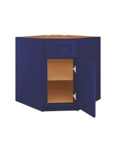 Navy Blue Shaker Corner Base Cabinet 36" Madison - RTA Cabinet Company