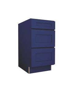 Navy Blue Shaker Three Drawer Base Cabinet 18" Madison - RTA Cabinet Company