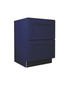 Navy Blue Shaker Two Drawer Base Cabinet 24" Madison - RTA Cabinet Company