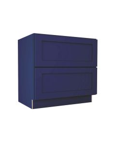 Navy Blue Shaker Two Drawer Base Cabinet 36" Madison - RTA Cabinet Company