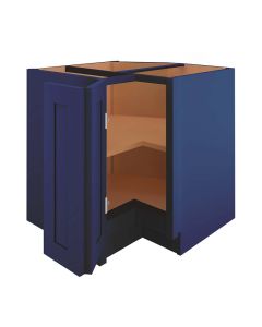 Navy Blue Shaker EZ Reach Base Corner Cabinet 33" Madison - RTA Cabinet Company