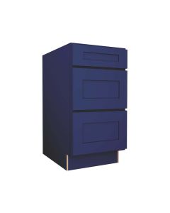 Navy Blue Shaker Vanity Three Drawer Base Cabinet 18"W Madison - RTA Cabinet Company