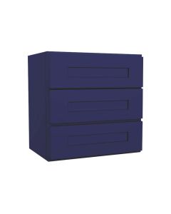 Navy Blue Shaker Three drawer wall cabinet 18"W Madison - RTA Cabinet Company