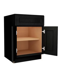 Craftsman Black Shaker B24 - Double Door / Single Drawer Base Cabinet Madison - RTA Cabinet Company