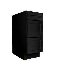 Craftsman Black Shaker Drawer Base Cabinet 15" Madison - RTA Cabinet Company
