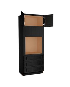 Craftsman Black Shaker Oven Cabinet 33"W x 90"H Madison - RTA Cabinet Company