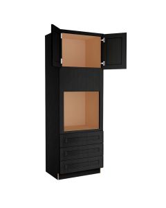 Craftsman Black Shaker Oven Cabinet 33"W x 96"H Madison - RTA Cabinet Company