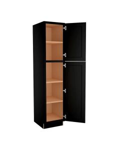 Craftsman Black Shaker Utility Cabinet 18"W x 84"H Madison - RTA Cabinet Company