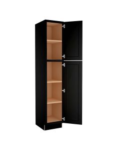 Craftsman Black Shaker Utility Cabinet 18"W x 96"H Madison - RTA Cabinet Company