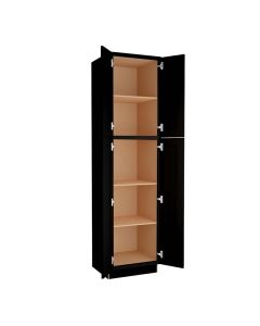 Craftsman Black Shaker Utility Cabinet 24"W x 84"H Madison - RTA Cabinet Company