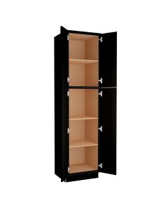 Craftsman Black Shaker Utility Cabinet 24"W x 90"H Madison - RTA Cabinet Company