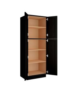 Craftsman Black Shaker Utility Cabinet 30"W x 84"H Madison - RTA Cabinet Company