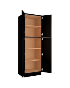 Craftsman Black Shaker Utility Cabinet 30"W x 90"H Madison - RTA Cabinet Company