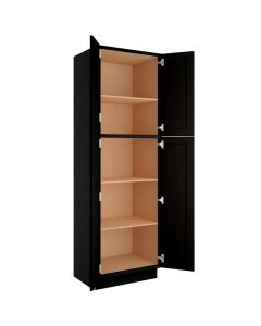 Craftsman Black Shaker Utility Cabinet 30"W x 96"H Madison - RTA Cabinet Company