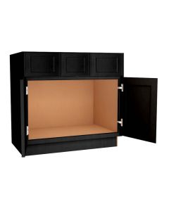 Craftsman Black Shaker Vanity Sink Base Cabinet with Drawers 42" Madison - RTA Cabinet Company