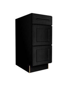 Craftsman Black Shaker Vanity Drawer Base Cabinet 12" Madison - RTA Cabinet Company