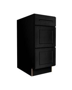 Craftsman Black Shaker Vanity Drawer Base Cabinet 15" Madison - RTA Cabinet Company