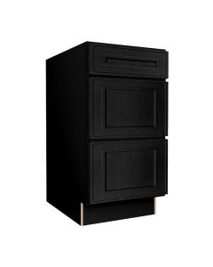 Craftsman Black Shaker Vanity Drawer Base Cabinet 18" Madison - RTA Cabinet Company