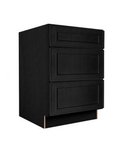 Craftsman Black Shaker Vanity Drawer Base Cabinet 24" Madison - RTA Cabinet Company