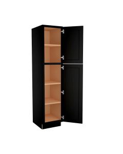 Craftsman Black Shaker Vanity Linen Utility Cabinet 18"W x 80"H Madison - RTA Cabinet Company