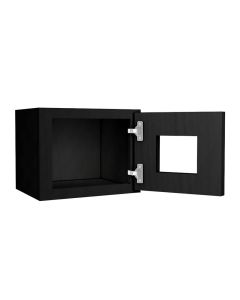Craftsman Black Shaker Wall Beveled Glass Door with Finished Interior 12" x 12" Madison - RTA Cabinet Company