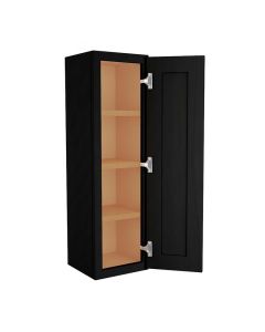 Craftsman Black Shaker Wall Cabinet 12" x 42" Madison - RTA Cabinet Company