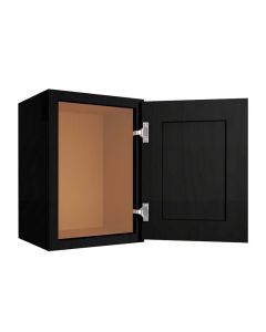 Craftsman Black Shaker Wall Cabinet 15"W x 18"H Madison - RTA Cabinet Company
