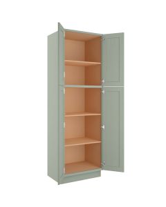 Craftsman Lily Green Shaker Utility Cabinet 30"W x 84"H Madison - RTA Cabinet Company