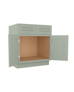 Craftsman Lily Green Shaker Vanity Sink Base Cabinet 30" Madison - RTA Cabinet Company