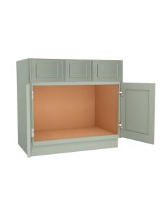 Craftsman Lily Green Shaker Vanity Sink Base Cabinet with Drawers 42" Madison - RTA Cabinet Company