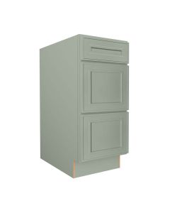 Craftsman Lily Green Shaker Vanity Drawer Base Cabinet 12" Madison - RTA Cabinet Company