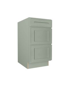 Craftsman Lily Green Shaker Vanity Drawer Base Cabinet 18" Madison - RTA Cabinet Company