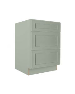 Craftsman Lily Green Shaker Vanity Drawer Base Cabinet 24" Madison - RTA Cabinet Company