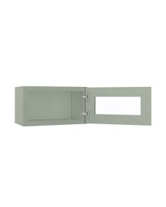Craftsman Lily Green Shaker Wall Glass Door Cabinet with Finished Interior 21" x 12" Madison - RTA Cabinet Company