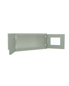 Wall Glass Door Cabinet with Finished Interior 27" x 12" Madison - RTA Cabinet Company
