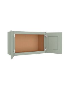 Craftsman Lily Green Shaker Wall Cabinet 27"W x 18"H Madison - RTA Cabinet Company