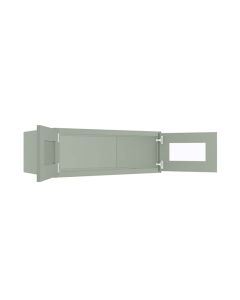 Wall Glass Door Cabinet with Finished Interior 33" x 12" Madison - RTA Cabinet Company