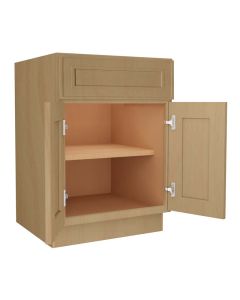 Craftsman Natural Shaker B24 - Double Door / Single Drawer Base Cabinet Madison - RTA Cabinet Company