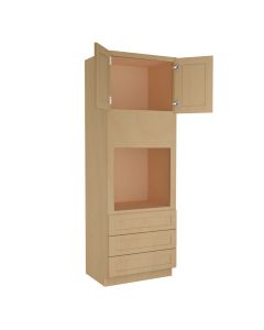 Craftsman Natural Shaker Oven Cabinet 33"W x 96"H Madison - RTA Cabinet Company