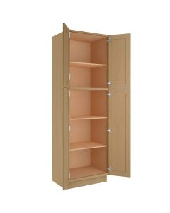 Craftsman Natural Shaker Utility Cabinet 30"W x 96"H Madison - RTA Cabinet Company