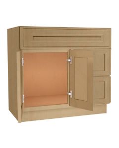 Craftsman Natural Shaker Vanity Sink Base Drawer Right Cabinet 36" Madison - RTA Cabinet Company