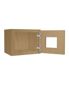 Craftsman Natural Shaker Wall Beveled Glass Door with Finished Interior 12" x 12" Madison - RTA Cabinet Company